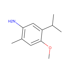 COc1cc(C)c(N)cc1C(C)C ZINC000000090686