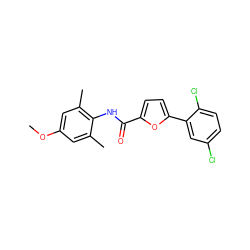 COc1cc(C)c(NC(=O)c2ccc(-c3cc(Cl)ccc3Cl)o2)c(C)c1 ZINC000071334665