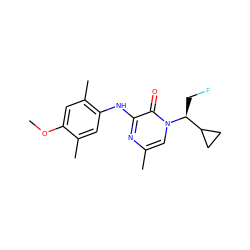 COc1cc(C)c(Nc2nc(C)cn([C@@H](CF)C3CC3)c2=O)cc1C ZINC000095604708