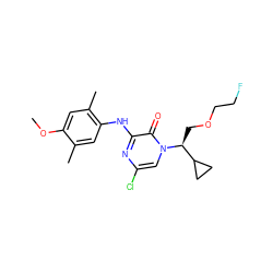 COc1cc(C)c(Nc2nc(Cl)cn([C@@H](COCCF)C3CC3)c2=O)cc1C ZINC000095602241