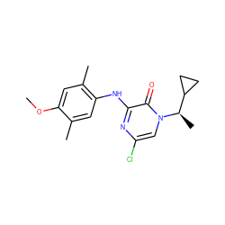 COc1cc(C)c(Nc2nc(Cl)cn([C@H](C)C3CC3)c2=O)cc1C ZINC000043079389