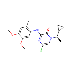 COc1cc(C)c(Nc2nc(Cl)cn([C@H](C)C3CC3)c2=O)cc1OC ZINC000042964592