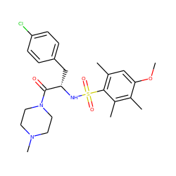 COc1cc(C)c(S(=O)(=O)N[C@@H](Cc2ccc(Cl)cc2)C(=O)N2CCN(C)CC2)c(C)c1C ZINC000071330127