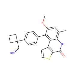 COc1cc(C)c2[nH]c(=O)c3sccc3c2c1-c1ccc(C2(CN)CCC2)cc1 ZINC000149236661