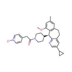 COc1cc(C)cc2c1[C@H](C1CCN(C(=O)Cc3cc[n+]([O-])cc3)CC1)c1ncc(C3CC3)cc1CC2 ZINC000029546444