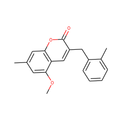 COc1cc(C)cc2oc(=O)c(Cc3ccccc3C)cc12 ZINC000040394955