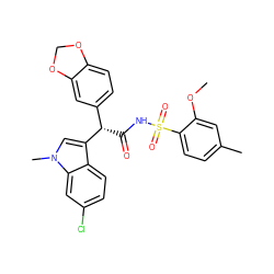 COc1cc(C)ccc1S(=O)(=O)NC(=O)[C@@H](c1ccc2c(c1)OCO2)c1cn(C)c2cc(Cl)ccc12 ZINC000103272382