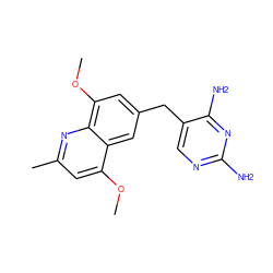 COc1cc(C)nc2c(OC)cc(Cc3cnc(N)nc3N)cc12 ZINC000029561284