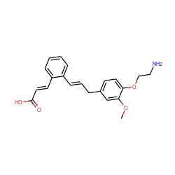 COc1cc(C/C=C/c2ccccc2/C=C/C(=O)O)ccc1OCCN ZINC000095552519