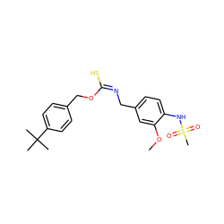 COc1cc(C/N=C(/S)OCc2ccc(C(C)(C)C)cc2)ccc1NS(C)(=O)=O ZINC000028458236