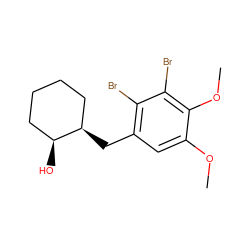 COc1cc(C[C@@H]2CCCC[C@@H]2O)c(Br)c(Br)c1OC ZINC000082154567