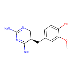 COc1cc(C[C@@H]2CN=C(N)N=C2N)ccc1O ZINC000013757869