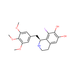 COc1cc(C[C@@H]2NCCc3cc(O)c(O)c(I)c32)cc(OC)c1OC ZINC000013449114