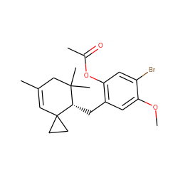 COc1cc(C[C@H]2C(C)(C)CC(C)=CC23CC3)c(OC(C)=O)cc1Br ZINC000003833834