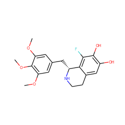 COc1cc(C[C@H]2NCCc3cc(O)c(O)c(F)c32)cc(OC)c1OC ZINC000025421588