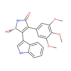 COc1cc(C2=C(c3c[nH]c4ccccc34)[C@H](O)NC2=O)cc(OC)c1OC ZINC000040835294