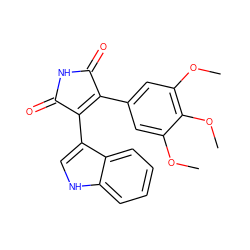 COc1cc(C2=C(c3c[nH]c4ccccc34)C(=O)NC2=O)cc(OC)c1OC ZINC000013681636