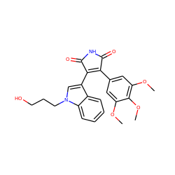 COc1cc(C2=C(c3cn(CCCO)c4ccccc34)C(=O)NC2=O)cc(OC)c1OC ZINC000198593506