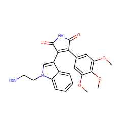 COc1cc(C2=C(c3cn(CCN)c4ccccc34)C(=O)NC2=O)cc(OC)c1OC ZINC000149512372