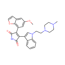 COc1cc(C2=C(c3cn(CCN4CCN(C)CC4)c4ccccc34)C(=O)NC2=O)c2occc2c1 ZINC000022445368