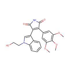 COc1cc(C2=C(c3cn(CCO)c4ccccc34)C(=O)NC2=O)cc(OC)c1OC ZINC000149588104