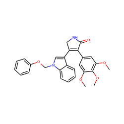 COc1cc(C2=C(c3cn(COc4ccccc4)c4ccccc34)CNC2=O)cc(OC)c1OC ZINC000045495380