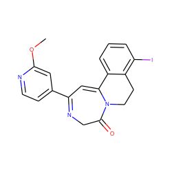 COc1cc(C2=NCC(=O)N3CCc4c(I)cccc4C3=C2)ccn1 ZINC000149264405