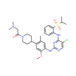 COc1cc(C2CCN(C(=O)CN(C)C)CC2)c(C)cc1Nc1ncc(Cl)c(Nc2ccccc2S(=O)(=O)C(C)C)n1 ZINC000096177885