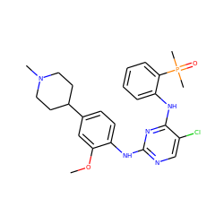 COc1cc(C2CCN(C)CC2)ccc1Nc1ncc(Cl)c(Nc2ccccc2P(C)(C)=O)n1 ZINC000199514822