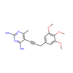 COc1cc(CC#Cc2c(C)nc(N)nc2N)cc(OC)c1OC ZINC000014968127