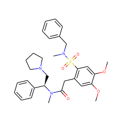 COc1cc(CC(=O)N(C)[C@H](CN2CCCC2)c2ccccc2)c(S(=O)(=O)N(C)Cc2ccccc2)cc1OC ZINC000029043119