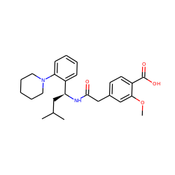 COc1cc(CC(=O)N[C@@H](CC(C)C)c2ccccc2N2CCCCC2)ccc1C(=O)O ZINC000028383326