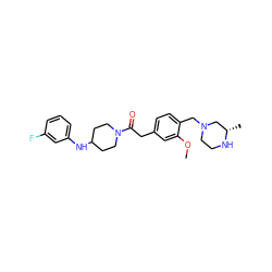 COc1cc(CC(=O)N2CCC(Nc3cccc(F)c3)CC2)ccc1CN1CCN[C@@H](C)C1 ZINC000034849836