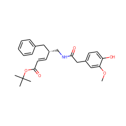 COc1cc(CC(=O)NC[C@H](/C=C/C(=O)OC(C)(C)C)Cc2ccccc2)ccc1O ZINC000026741588