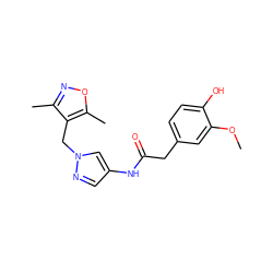 COc1cc(CC(=O)Nc2cnn(Cc3c(C)noc3C)c2)ccc1O ZINC000115731620