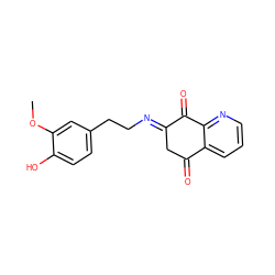 COc1cc(CC/N=C2\CC(=O)c3cccnc3C2=O)ccc1O ZINC000100897884