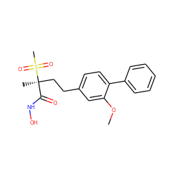 COc1cc(CC[C@@](C)(C(=O)NO)S(C)(=O)=O)ccc1-c1ccccc1 ZINC000169708176