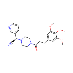 COc1cc(CCC(=O)N2CCN([C@@H](C#N)c3cccnc3)CC2)cc(OC)c1OC ZINC000027411234