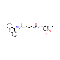 COc1cc(CCC(=O)NCCCCC(=O)NNc2c3c(nc4ccccc24)CCCC3)cc(OC)c1OC ZINC000014953200