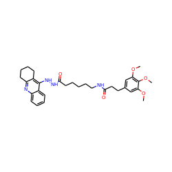 COc1cc(CCC(=O)NCCCCCC(=O)NNc2c3c(nc4ccccc24)CCCC3)cc(OC)c1OC ZINC000014953205