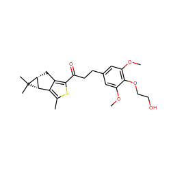 COc1cc(CCC(=O)c2sc(C)c3c2C[C@@H]2[C@H]3C2(C)C)cc(OC)c1OCCO ZINC000103234978