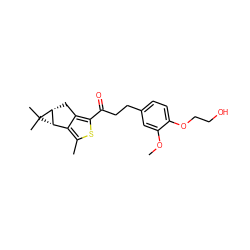 COc1cc(CCC(=O)c2sc(C)c3c2C[C@@H]2[C@H]3C2(C)C)ccc1OCCO ZINC000103234969