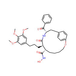 COc1cc(CCC[C@H]2C(=O)N[C@H](C(=O)c3ccccc3)Cc3ccc(cc3)OCCCC[C@@H]2C(=O)NO)cc(OC)c1OC ZINC000026739447