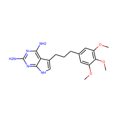 COc1cc(CCCc2c[nH]c3nc(N)nc(N)c23)cc(OC)c1OC ZINC000038214750