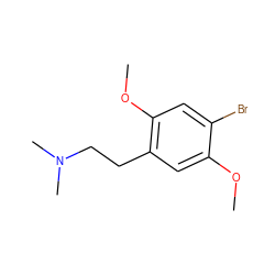 COc1cc(CCN(C)C)c(OC)cc1Br ZINC000013737374