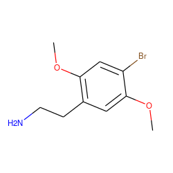 COc1cc(CCN)c(OC)cc1Br ZINC000002564752