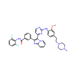 COc1cc(CCN2CCN(C)CC2)ccc1Nc1nccc(-c2c(-c3cccc(C(=O)Nc4c(F)cccc4F)c3)nc3ccccn23)n1 ZINC000165085782