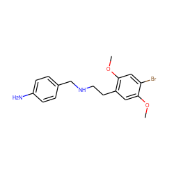 COc1cc(CCNCc2ccc(N)cc2)c(OC)cc1Br ZINC000013737385