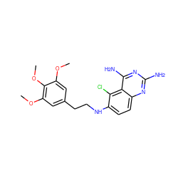 COc1cc(CCNc2ccc3nc(N)nc(N)c3c2Cl)cc(OC)c1OC ZINC000005888671