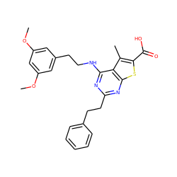 COc1cc(CCNc2nc(CCc3ccccc3)nc3sc(C(=O)O)c(C)c23)cc(OC)c1 ZINC001772588021